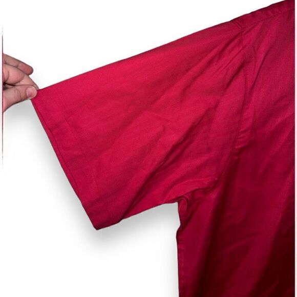 NWT Daniel Cremiux Supima Cotton Red S/S Camp Collar Button Down Size XL - Picture 9 of 12